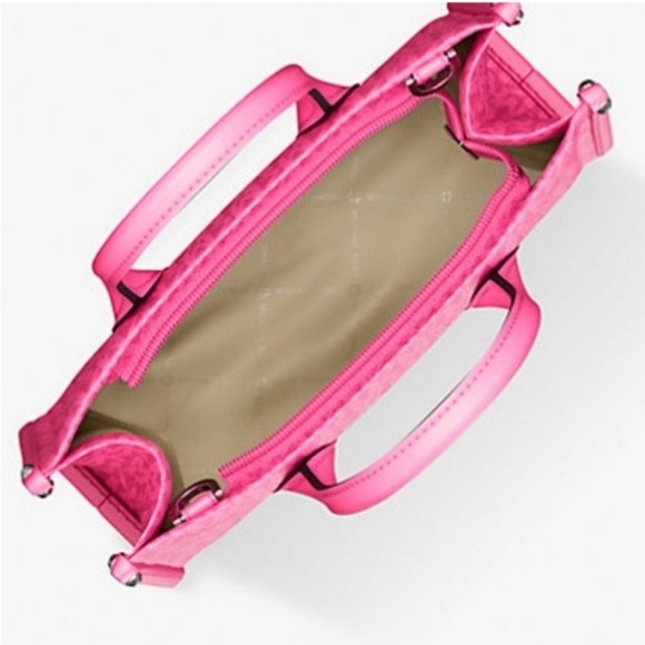 MICHAEL KORS MIRELLA SMALL SHOPPER TOTE CROSSBODY DRAGONFRUIT - Picture 8 of 12